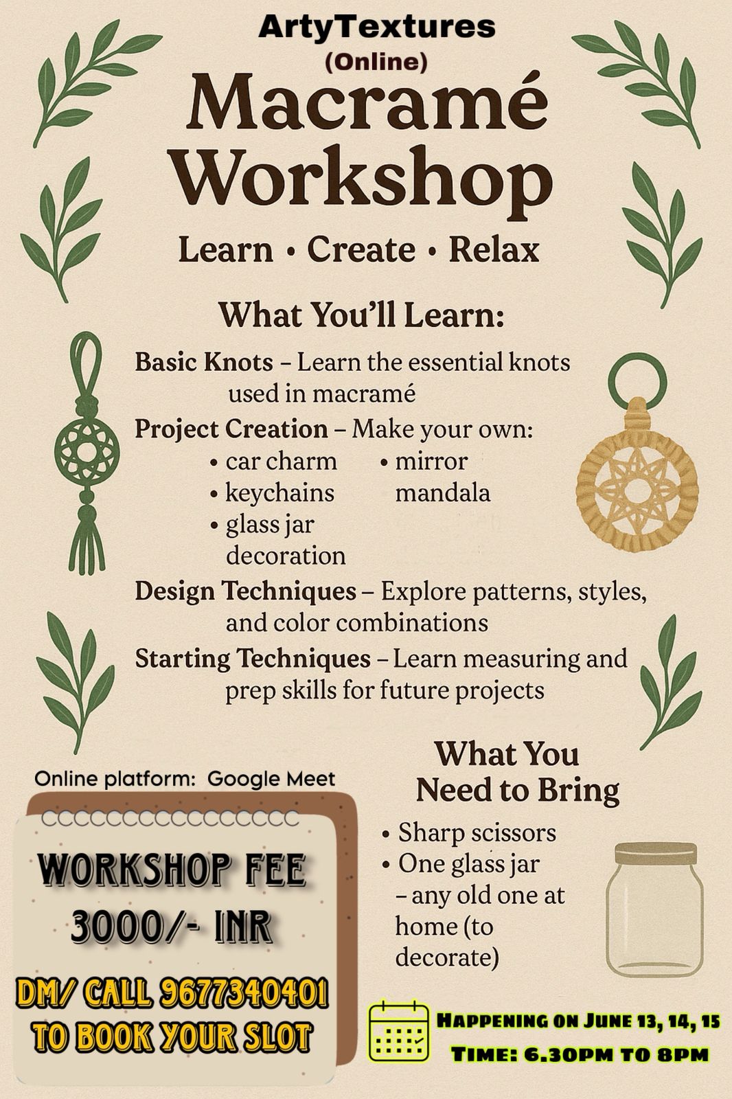 Macrame Workshop - Online