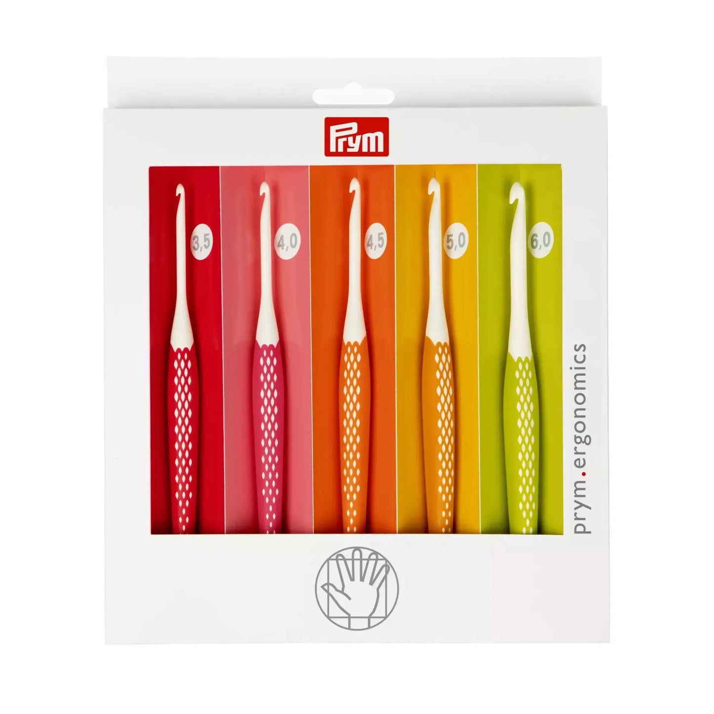 Crochet hook for wool set, Prym.ergonomics 3.5 - 6.0 mm