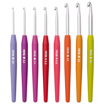 Crochet hooks for wool set with soft handle, 2.0 - 6.0 mm