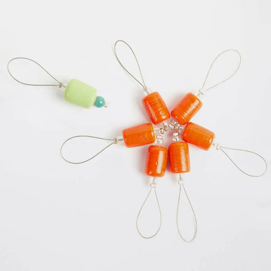 ZOONI Stitch Markers - Orange Lily