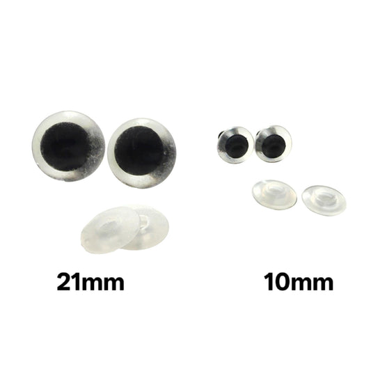 Safety eyes - Transparent (pack of 3)