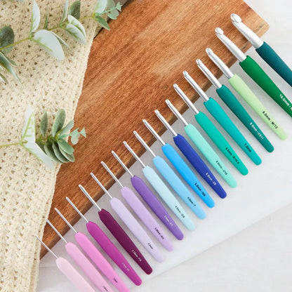 Single Ended Silver Crochet Hooks - Waves